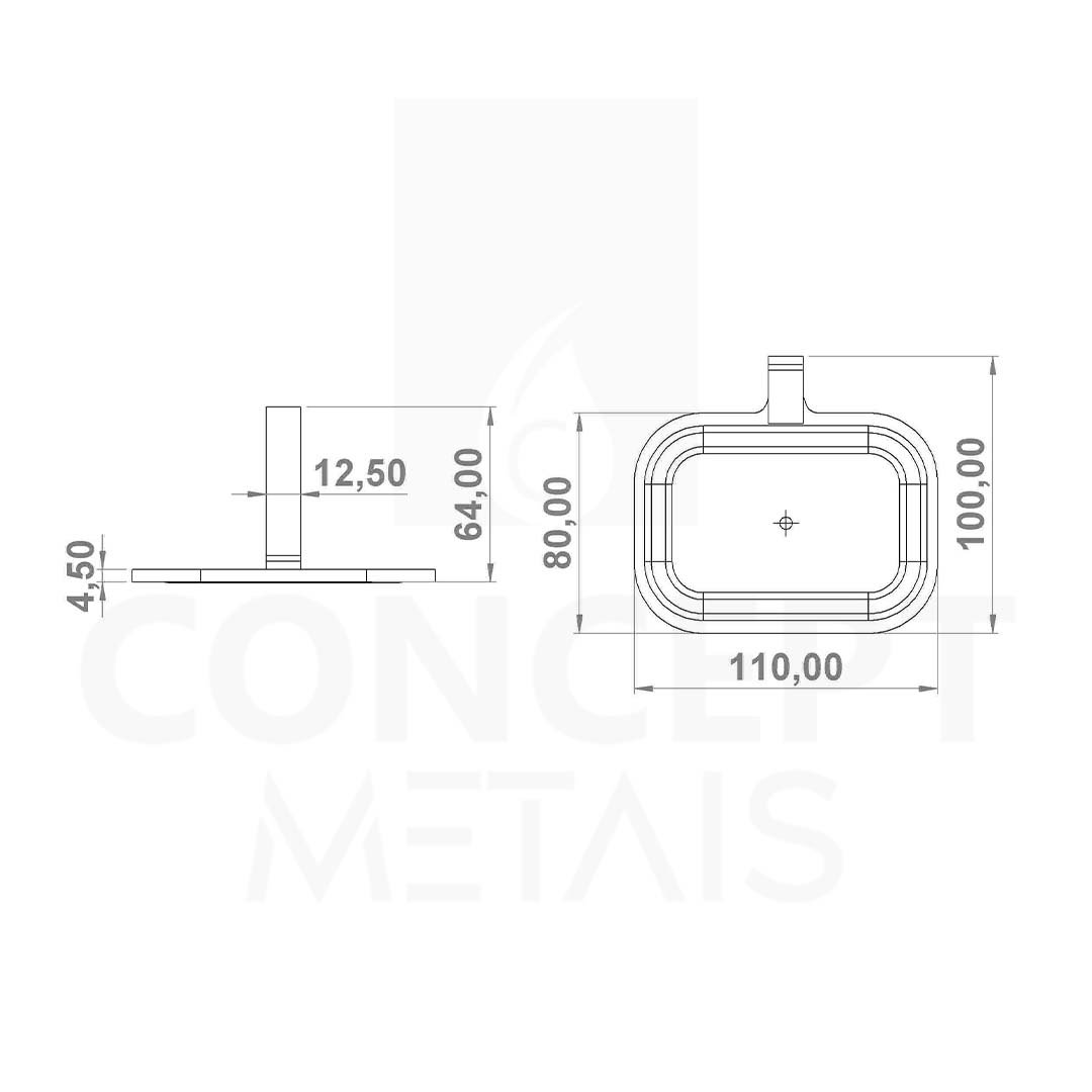 Kit de Acessorios para Banheiro com 5 Peças Square Luxo Preto Fosco - 9