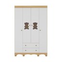 Ver imagem 4 de Guarda-roupa Infantil 122cm 4 Portas e 2 Gavetas Ternura Multimóveis Mp4478 Madeirado/branco
