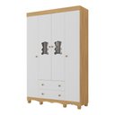 Ver imagem 2 de Guarda-roupa Infantil 122cm 4 Portas e 2 Gavetas Ternura Multimóveis Mp4478 Madeirado/branco
