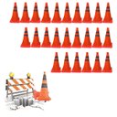 Ver imagem 1 de Cone Obra Retratil Kit 25 Uni Segurança Estrada Sinalizador Portatil Guarda Dobravel Pratico Viario