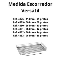 Escorredor de Louça Versátil Masutti Copat para Armário ou Bancada com Bandeja de Inox 304l 414mm - 3