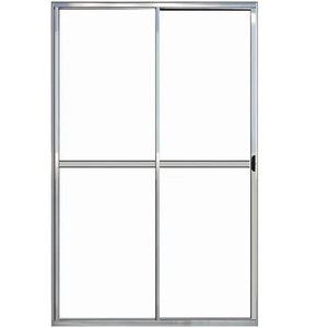 Porta de Alumínio de Correr 2 Folhas Com Trinco 210x120cm Brilhante Allo Esquadrias