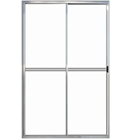 Porta de Alumínio de Correr 2 Folhas com Trinco 210x120cm Brilhante Allo Esquadrias