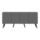 Ver imagem 4 de Rack Retrô para Tv até 50 Polegadas com 4 Portas Multimóveis Mp1071 Grafite/preto