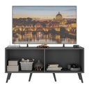 Ver imagem 3 de Rack Retrô para Tv até 50 Polegadas com 4 Portas Multimóveis Mp1071 Grafite/preto