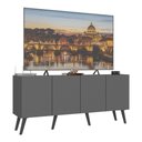 Ver imagem 2 de Rack Retrô para Tv até 50 Polegadas com 4 Portas Multimóveis Mp1071 Grafite/preto