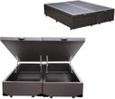 Ver imagem 1 de Base Box Bau Bipartido Casal Suede Premium Santo Box Bipartido 47x138x188:marrom