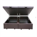 Ver imagem 3 de Base Box Bau Bipartido Casal Suede Premium Santo Box Bipartido 47x138x188:marrom