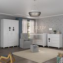 Ver imagem 1 de Quarto Completo com Colchão, Poltrona de Amamentação e Puff Pimpolho Multimóveis Mp4103 Branco/