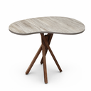 Ver imagem 2 de Mesa de Jantar Orgânica Escritório 2 Lugares 90x60 Cozinha Pequena Base de Madeira Marrom Claro