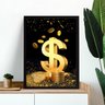 Quadro Arquétipo Dinheiro - Cifrão 33x24cm:moldura Preta - 1
