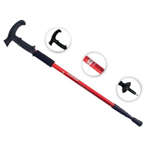 Bengala De Caminhada Leve Anti Impacto Altura Ajustável Campsor:Vermelha