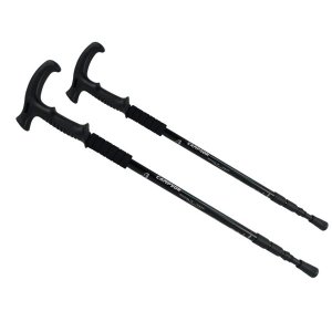 Kit 2 Bengala De Caminhada Leve Anti Impacto Com Altura Ajustável Campsor Cor: Preto/Preto