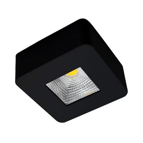 Spot Sobrepor Plafon Quadrado 3000K 5W Bivolt Preto