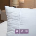 Ver imagem 3 de Kit 2 Travesseiro Long com Fronhas 200 Fios Acetinado Suporte Médio 50x90cm Branco