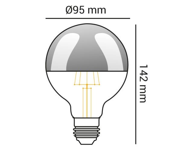 Lâmpada Defletora G95 6W 2400K Bivolt E27 - 6