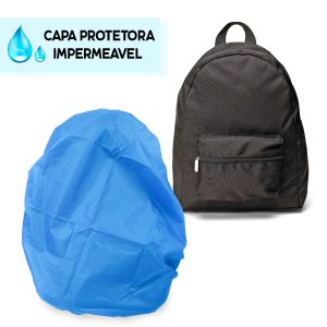 Capa de Chuva Impermeável para Mochila:azul
