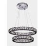 Lustre Pendente Cristal LED Aliança Duplo 3 Cores Bivolt - 1