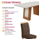 Ver imagem 6 de Conjunto de Jantar Carolina 6 Lugares Tampo MDF com Vidro Cadeiras Carol Marrom Off White 180cm