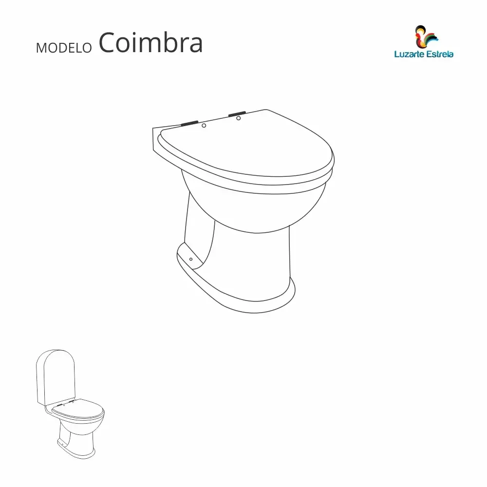 Assento Sanitário Almofadado Coimbra Branco para Vaso Luzarte Estrela - 3