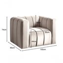 Ver imagem 3 de Poltrona Mona Suede Encosto Alto Confortável Bege Bella Decor