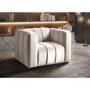 Ver imagem 2 de Poltrona Mona Suede Encosto Alto Confortável Bege Bella Decor