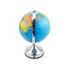 Globo Terrestre Giratório Mapa Mundi em Português Escolar 30cm Base Prateada - 3