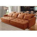 Ver imagem 1 de Sofá sem Caixa Retrátil Reclinável 2,10m Cairo Veludo Terracota Mirra Decor