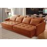 Sofá sem Caixa Retrátil Reclinável 2,10m Cairo Veludo Terracota Mirra Decor - 1