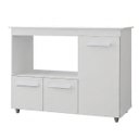 Ver imagem 2 de Balcão Multiuso Liza 114cm 2 Portas com Espaço para Microondas Cor:branco