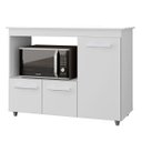 Ver imagem 1 de Balcão Multiuso Liza 114cm 2 Portas com Espaço para Microondas Cor:branco