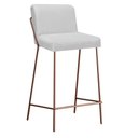 Ver imagem 3 de Banqueta Alta Com Encosto Drika Industrial Cozinha Bistrô Ferro Bronze Corino Branco - Ahazzo Móveis