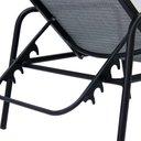 Ver imagem 2 de Espreguiçadeira Modelo Sling Tela Cinza Alumínio Preto para Jardim e Piscina