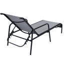 Ver imagem 3 de Espreguiçadeira Modelo Sling Tela Cinza Alumínio Preto para Jardim e Piscina