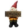 Estatua Duende Gnomo Placa Bem Vindo Decorativa Jardim Casa Resina - 1