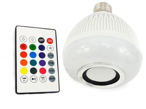 Lâmpada Bluetooth Led RGB + Som + Controle Remoto