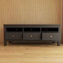 Ver imagem 5 de Rack para Tv até 65 Polegadas Spazio 3 Gavetas Preto - Panorama Móveis