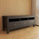 Ver imagem 6 de Rack para Tv até 65 Polegadas Spazio 3 Gavetas Preto - Panorama Móveis