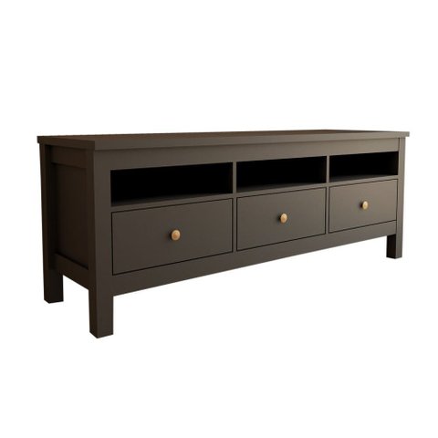 Rack para Tv até 65 Polegadas Spazio 3 Gavetas Preto - Panorama Móveis