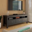Ver imagem 3 de Rack para Tv até 65 Polegadas Spazio 3 Gavetas Preto - Panorama Móveis