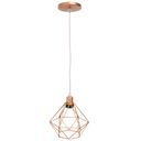 Ver imagem 1 de Pendente Aramado Diamante Luminária Lustre Luxo P Cabo Cristal Teto Retrô Cobre Rose Gold