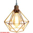 Ver imagem 3 de Pendente Aramado Diamante Luminária Lustre Luxo P Cabo Cristal Teto Retrô Cobre Rose Gold