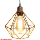 Ver imagem 3 de Pendente Aramado Diamante Luminária Lustre Luxo P Cabo Cristal Teto Retrô Cobre Rose Gold