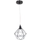 Ver imagem 1 de Pendente Aramado Diamante Luminária Lustre Luxo P Cabo Cristal Teto Retrô Preto Agp Ilumini