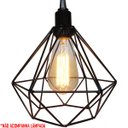 Ver imagem 3 de Pendente Aramado Diamante Luminária Lustre Luxo P Cabo Cristal Teto Retrô Preto Agp Ilumini