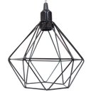Ver imagem 4 de Pendente Aramado Diamante Luminária Lustre Luxo P Cabo Cristal Teto Retrô Preto Agp Ilumini