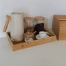 Bandeja Retangular de Bambu com Alça Café da Manhã Cantinho do Café Decorativa Mimo 40x25x5cm - Marr - 6