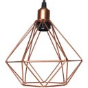 Ver imagem 4 de 3 Pendentes Aramado Diamante Luminária Lustre Retrô Balcão Cobre Rose Gold + 3 Lâmpadas Led