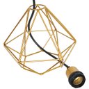 Ver imagem 6 de 3 Pendentes Aramado Diamante Luminária Lustre Retrô Balcão Dourado + 3 Lâmpada Led ST64 Vintage