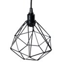 Ver imagem 5 de 3 Pendentes Aramado Diamante Luminária Lustre Retrô Balcão Preto + 3 Lâmpadas Led ST64 Vintage